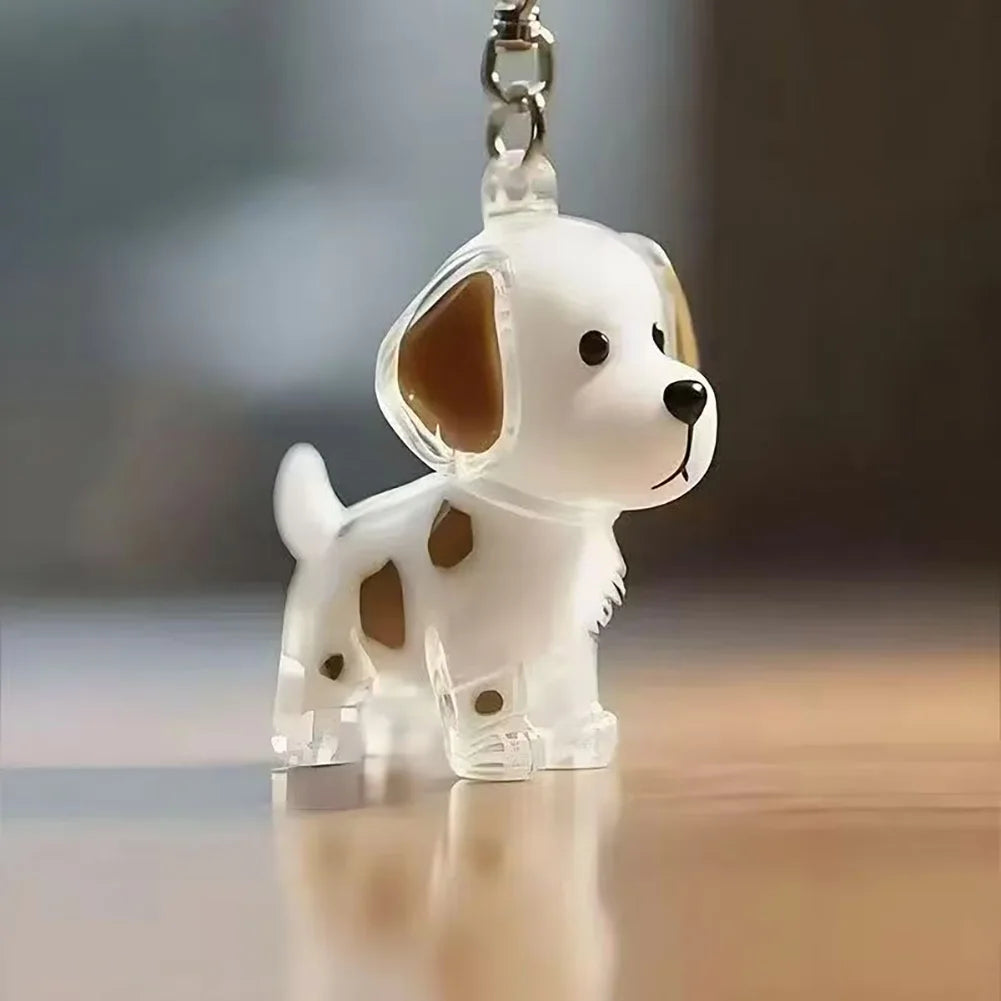 Cute Pet Memorial Healing Pendant Dog Hair Storage Box Transparent Pet Hair Keepsake Pendant Cat/Dog Lover Keyring Accessory