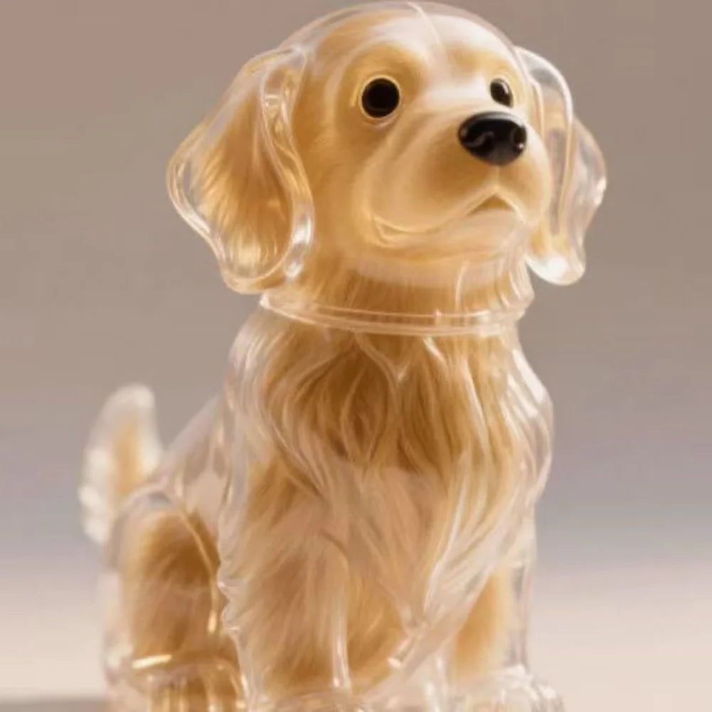 Cute Pet Memorial Healing Pendant Dog Hair Storage Box Transparent Pet Hair Keepsake Pendant Cat/Dog Lover Keyring Accessory