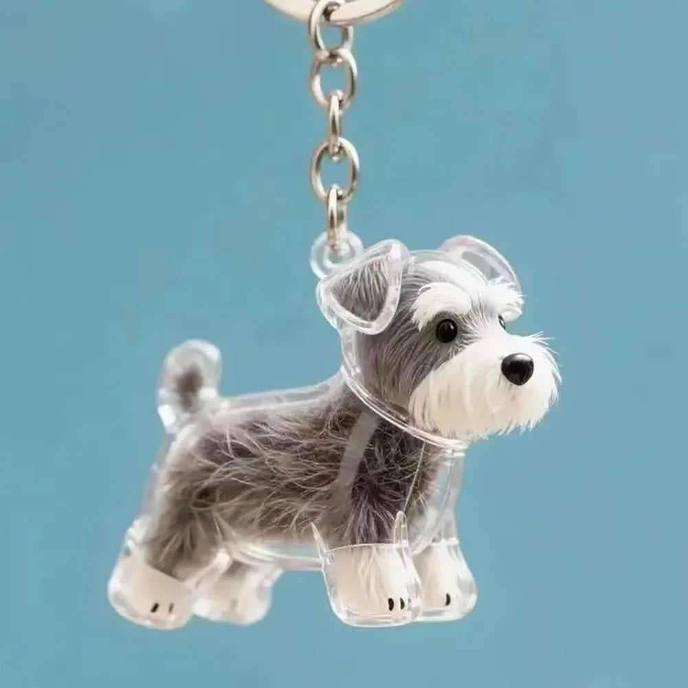 Cute Pet Memorial Healing Pendant Dog Hair Storage Box Transparent Pet Hair Keepsake Pendant Cat/Dog Lover Keyring Accessory