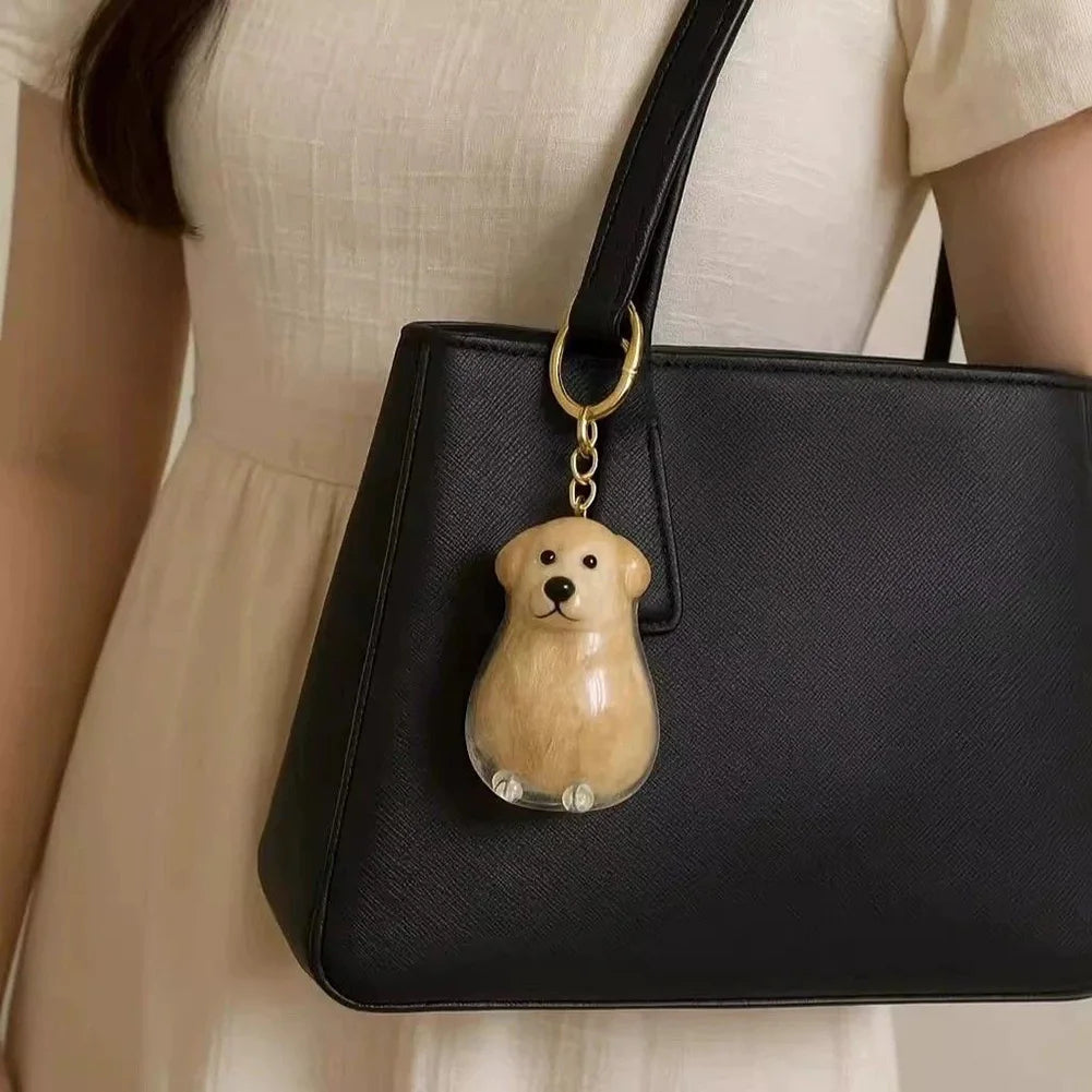 Cute Pet Memorial Healing Pendant Dog Hair Storage Box Transparent Pet Hair Keepsake Pendant Cat/Dog Lover Keyring Accessory (Copy)